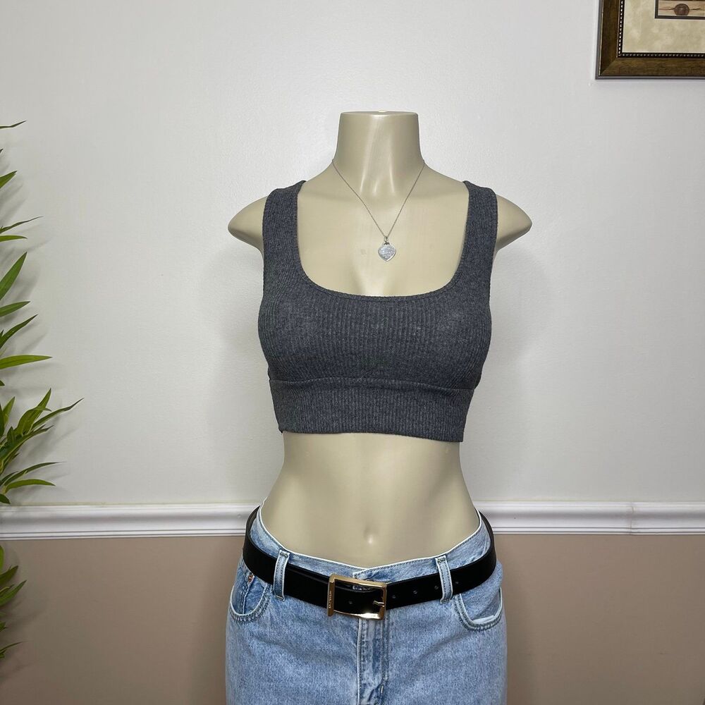Victoria’s Secret Grey Cozy Ribbed Knit Bralette Bra Top